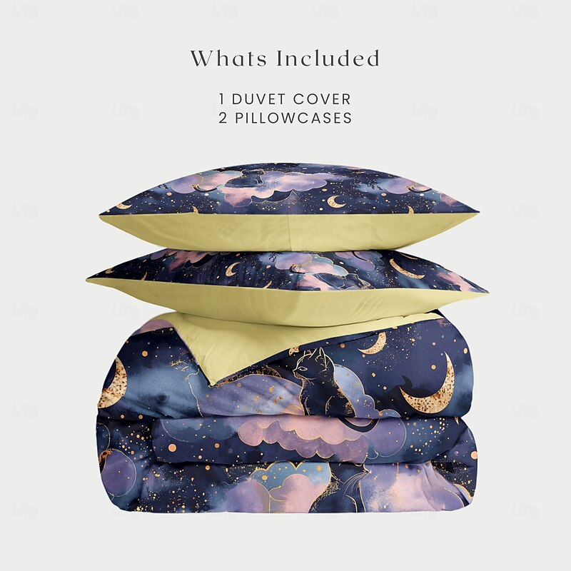 100% Cotton Duvet Cover Set Geometric Heart-Shaped Pattern Comforter Set Soft 3-Piece Luxury Bedding Set Home Decor Gift King Queen Full Sizehree Piece Set2