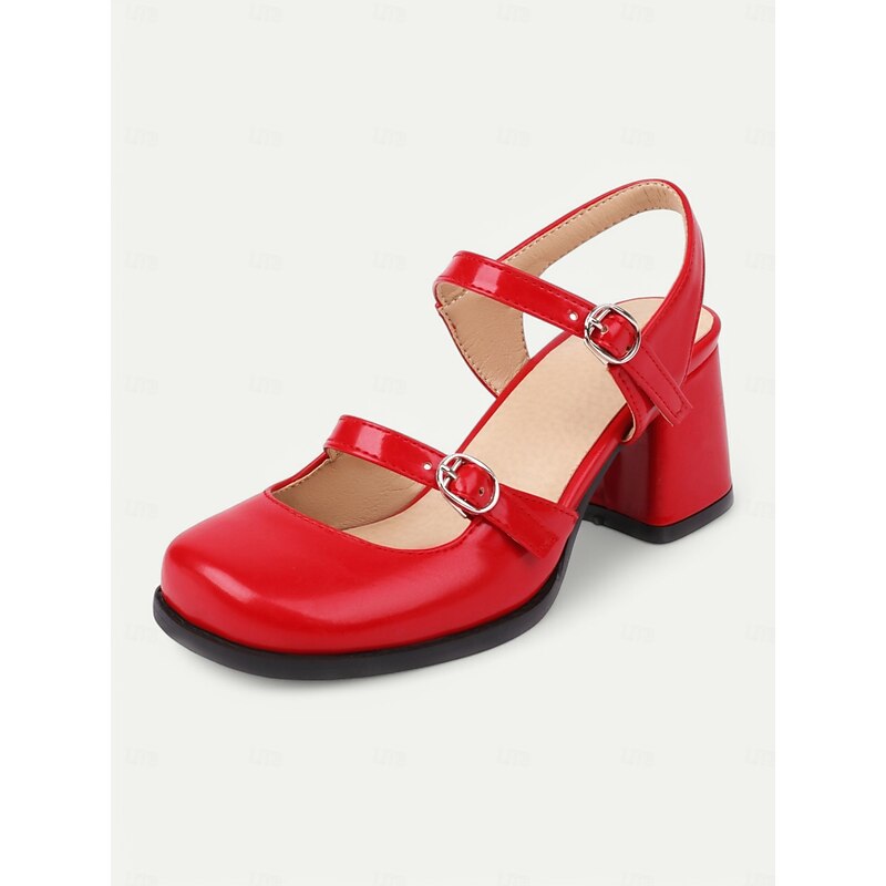 Women's Retro Double Strap Mary Jane Heels – Chunky Block Heel Round Toe Pumps for Vintage, Cosplay & Daily Wear4