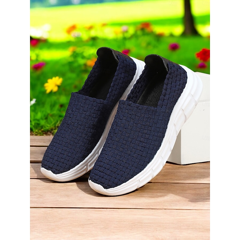 Slip-On Sneakers for Women – Breathable Woven Design with Comfortable Soles, Ideal for Spring and Summer Casual Outings4