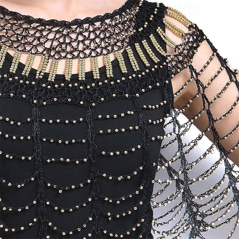 1920s Women Shawl Wraps Sequin Beaded Bridal Shawls Flapper Evening Cape4