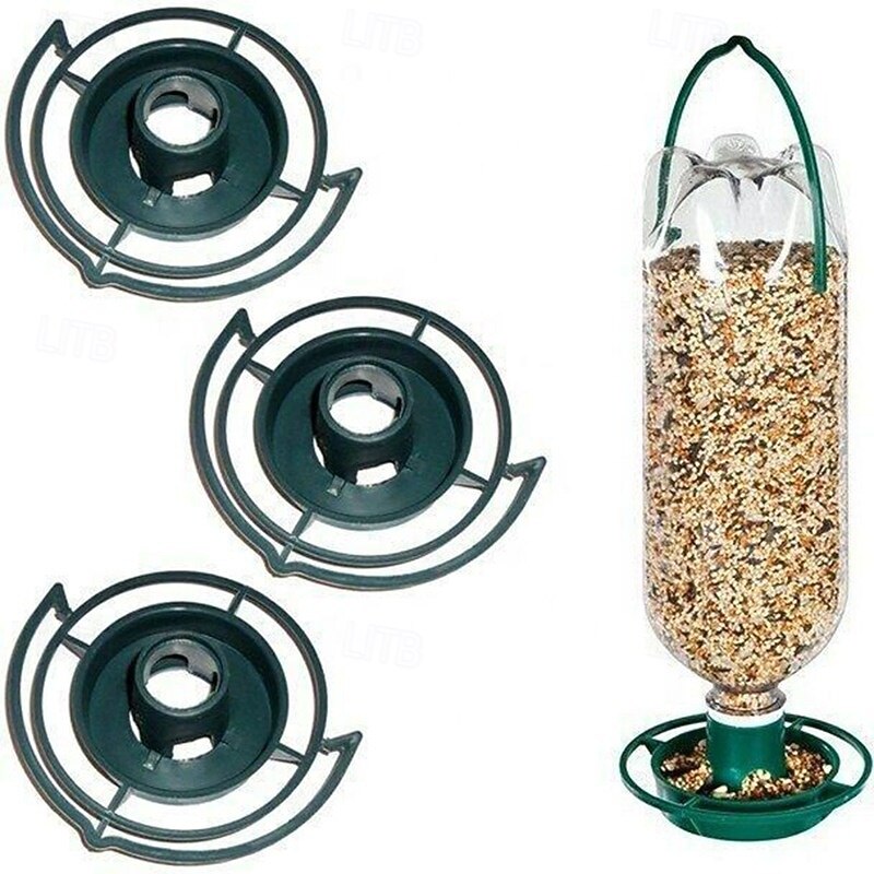 1 Piece Outdoor Bird Feeder, Automatic Hanging, Classic Seed Feeder, Plastic Feeding Bowl For Parrots, Pigeons, Pets, Inner Bottles Mouth Docking Feeding Accessories