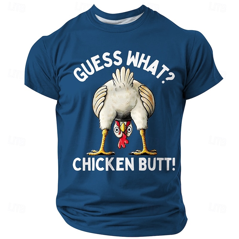Funny Men's Chicken Butt Joke Graphic T-Shirt, Short Sleeve2