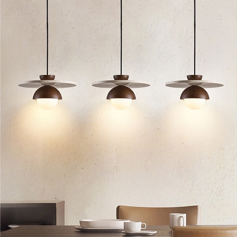 Wabi-Sabi Marble Pendant Lamp G9 Light Source Single Head Ceiling Lamp for Restaurant Bar Kitchen Island Decorative Hanging Lamp 85-265V
