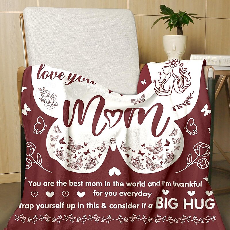 Mother's Day Blanket, A Letter to Mom, Mother's Day Gift  Soft and Cozy Throw, Perfect Gift for Mom, Floral or Heart Design, Warm and Comfortable2
