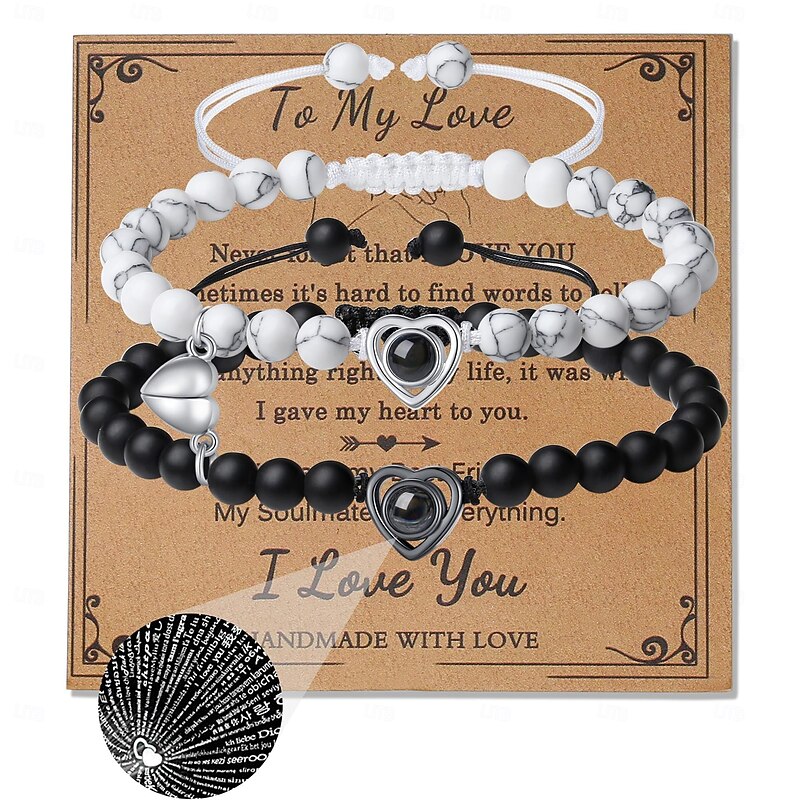 Touch Bracelets for Couples, Love Bracelet Glow Bracelets for Couples Long Distance Touch Bracelets Long Distance Relationship Gifts for Girlfriend Bluetooth Pairing Jewely2