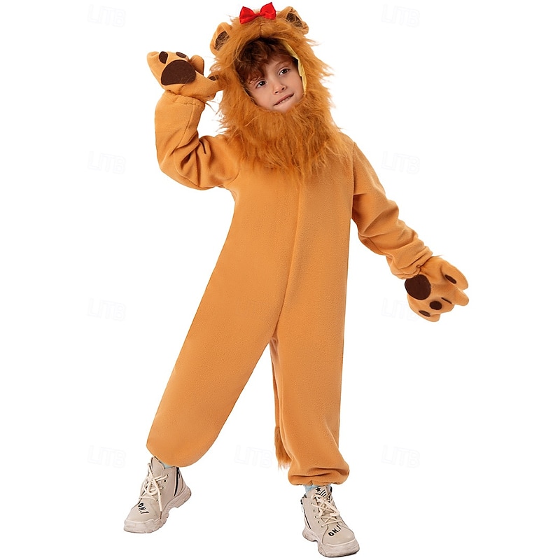 Lion Halloween Cosplay Costume Outfits Funny Costumes Cosplay Kid's Boys' Girls' Halloween Carnival Mardi Gras Performance Party Easy Halloween Costumes Dress Up3