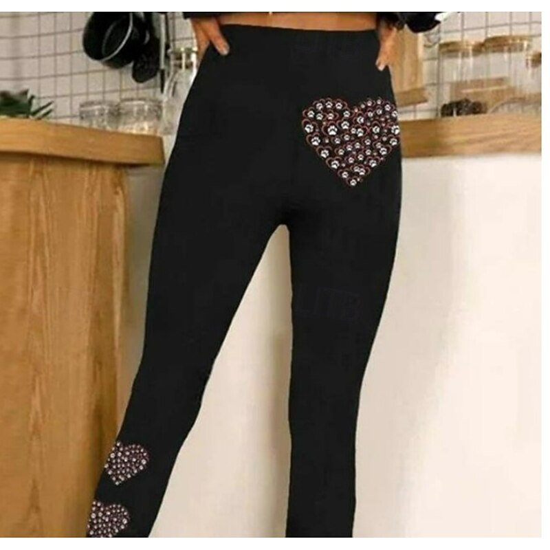 Women's Leggings Fashion Streetwear Ankle-Length High WaistPantsCarnival Graphic Printing Thermal Warm Soft Breathable Micro-elastic Outdoor Daily Black Grey Spring Fall Regular Fit2