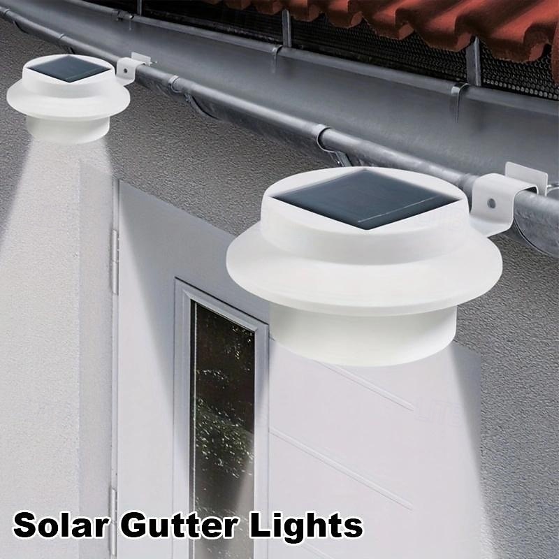 1Pc outdoor solar wall lamp eaves lamp IP44 waterproof groove lamp fence staircase courtyard garden balcony lighting2