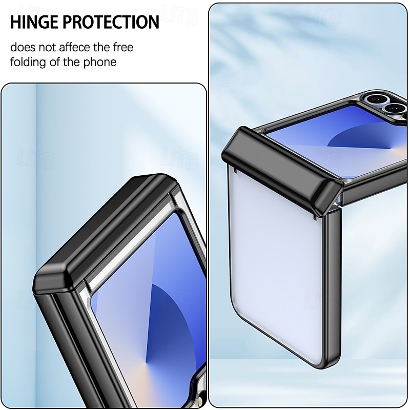 Phone Case For Samsung Galaxy Z Flip 7 Z Flip 6 Z Flip 5 Back Cover Shockproof Retro Plating PC3