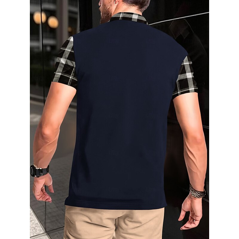 Men's Polo Golf Shirt Business Casual Classic Short Sleeve Fashion Solid Color Pocket Buttons Summer Spring Regular Fit Black White Red Navy Blue Polo2