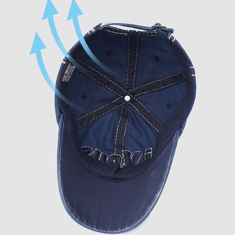 Men's Baseball Cap Sun Hat Trucker Hat Black Blue Cotton Polyester Embroidered Fashion Casual Daily Wear Weekend Letter Printed Adjustable Sunscreen Breathable3