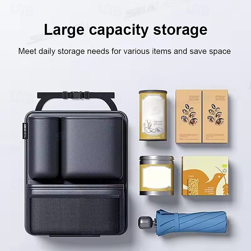 Car Trunk Organizer Hanging Backseat Storage Bag Hook and Loop Fastener Leatherette Storage Pocket for SUV/MPV/Truck4