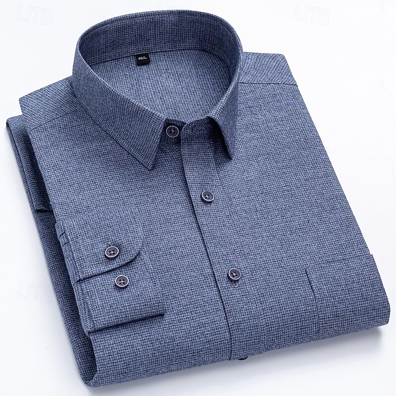 Men's Shirt Dress Shirt Button Up Shirt Plain Wedding Party Red Royal Blue Blue Sky Blue Long Sleeve Lapel Spring Fall Clothing Apparel Front Pocket4