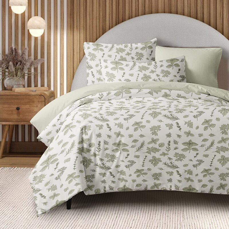 Floral Pattern Duvet Cover Full Size Bedding Set Bed Sets Quilt Cover Soft Lightweight Comforter Cover with 2 Pillowcases for Summer Spring4