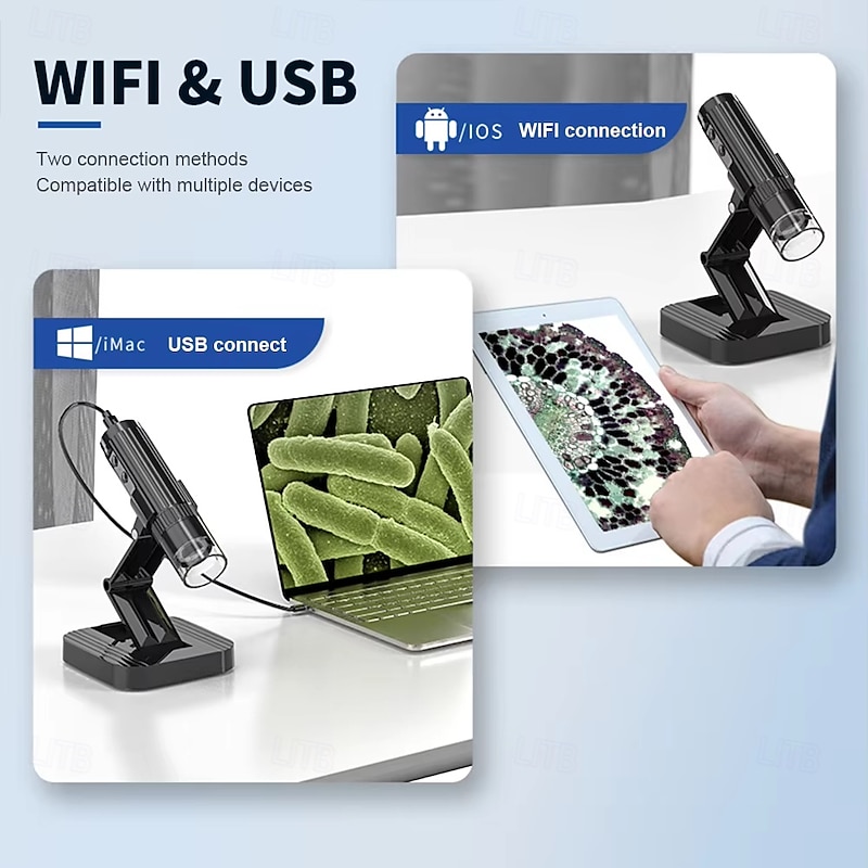 1000X Digital Microscope Camera 2in1 USB WIFI Portable Electronic Microscope 8 LED Magnifier for Skin Testing Cell Phone Repair4
