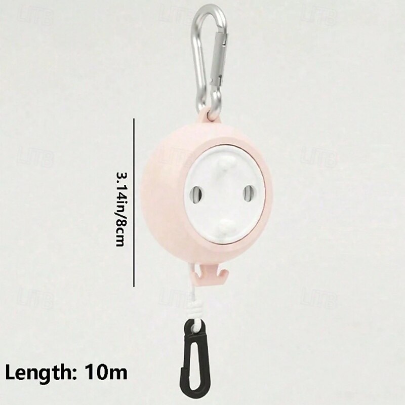 1 pcs  Durable And Portable 26ft Travel Clothesline For Camping And Outdoor ActivitiesPortable Retractable ClotheslineClothes Drying Line For Camping And Travel - Lightweight And Compact - Easy To S4