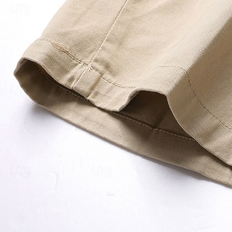 Men's Cargo Shorts Shorts Bermuda shorts Work Shorts Casual Shorts Multi Pocket Straight Leg Plain Moisture Wicking Wearable Knee Length Outdoor Camping & Hiking Going out Fashion Streetwear Black3