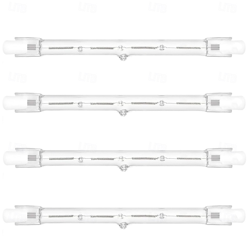 R7S 118mm Halogen Bulbs – 100W/300W Dimmable T3 Double Ended J-Type Bulbs for Work, Security and Landscape Lights 4PCS
