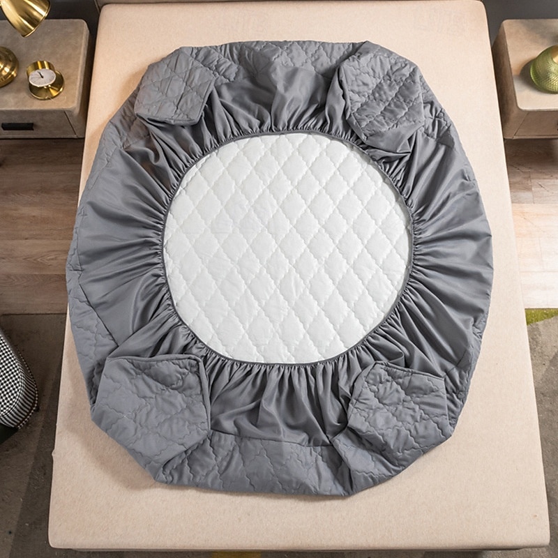 Queen Full King Protective Bed Cover Waterproof Mattress Protector Quilted Fitted Mattress Pad Bed Protector Elastic Thick Anti-slip Fitted Sheet with Deep Pocket Noiseless Hypoallergy4
