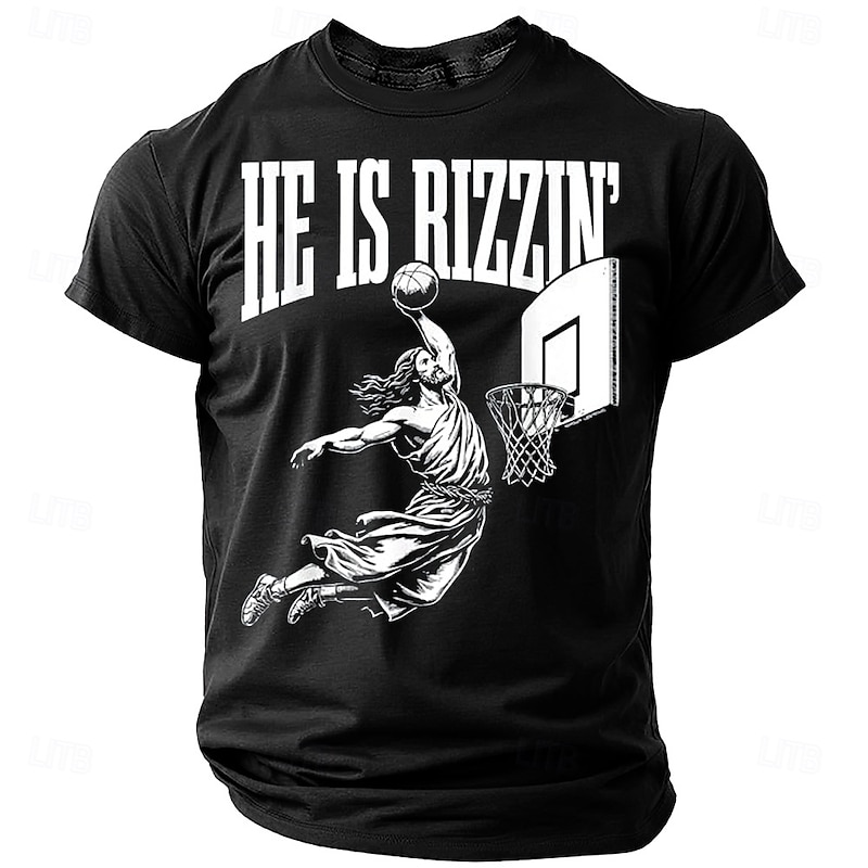 Men's Funny Jesus T Shirt Short Sleeve T shirt 3D Print Crew Neck Shirt Fashion Daily Street Daily Black Blue Green Summer Spring Clothing Apparel S M L XL XXL XXXL