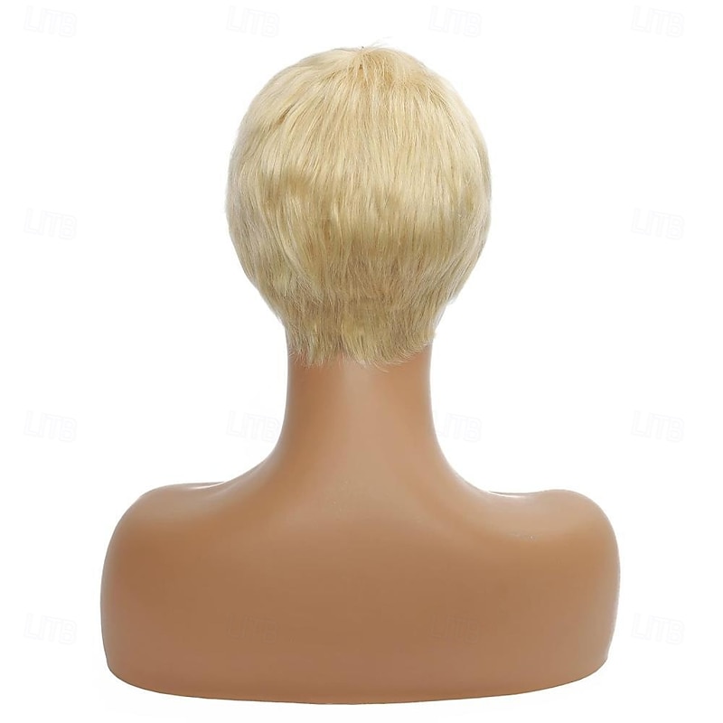 Human Hair Short Wigs Pixie Cut Wigs with Bangs Layered Wavy Wigs for Black Women Female Cosplay Theme Parties3