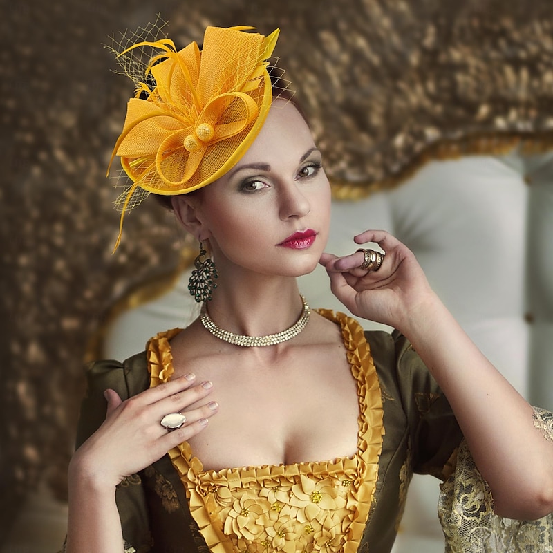 Small Tea Party Hat - 2025 Kentucky Derby Fascinator Pillbox Hat Headdress for Women