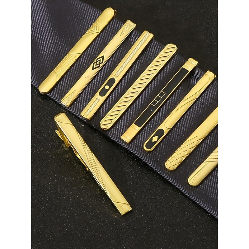 Elegant Gold Tie Clip for Men – Sleek Design with Black Inlay, Perfect for Business, Formal Events and Weddings3