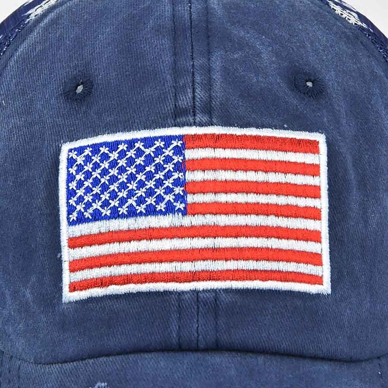 Men's Baseball Cap Sun Hat Trucker Hat Mesh Cap Black Wine Cotton Adjustable Fashion Daily Wear Festival Stars National Flag Casual / Daily3