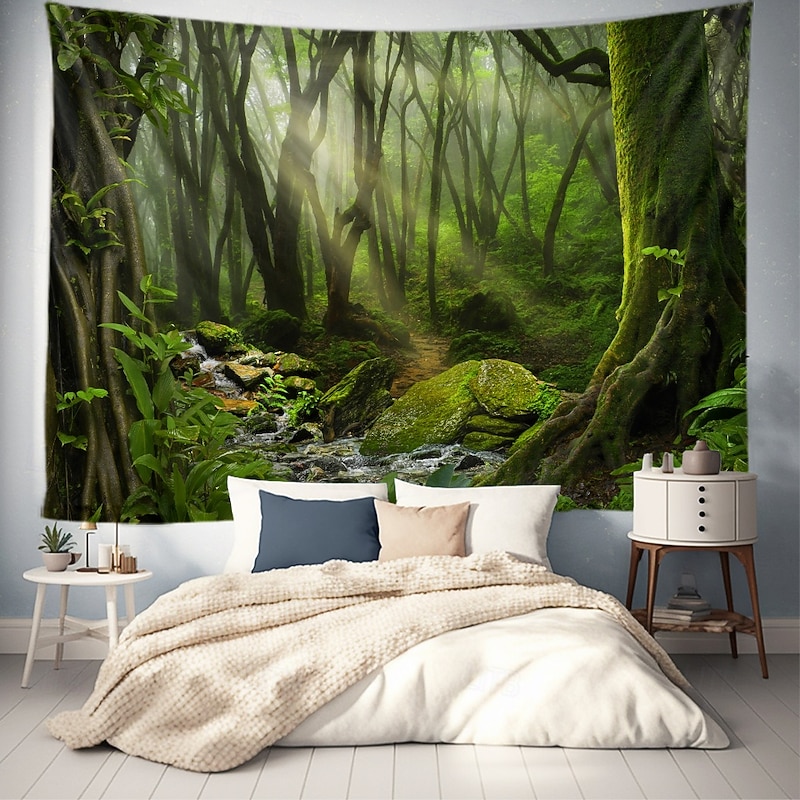 Landscape Forest Trees Hanging Tapestry Wall Art Large Tapestry Mural Decor Photograph Backdrop Blanket Curtain Home Bedroom Living Room Decoration2