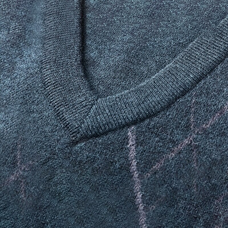Men's 100% Wool Sweater Vest Knit V Neck Stripe Reactive Print V Neck Knitwear Elegant School Performance Clothing Apparel Spring Fall Black Royal Blue S M L4