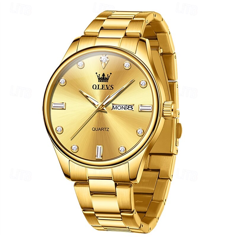 The New Olevs Men'S Business Quartz Watch Luminous Calendar Week Display Fashion Multi-Functional Quartz Watch Waterproof Sports Leisure Watch3
