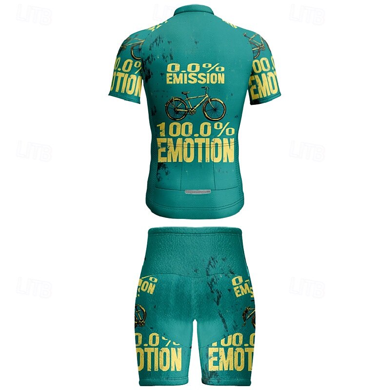 Men's Cycling Jersey with Shorts Stripes Letter & Number Short Sleeve Bike Clothing Suit with 3 Rear Pockets Mountain Bike MTB Road Bike Cycling Front Zipper Sweat wicking Comfortable Breathable4