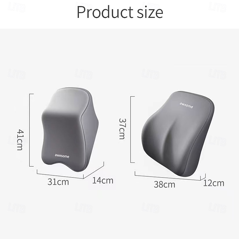 1 PC / 2PCS Car Lumbar Back Support Headrest Neck Pillow Memory Foam Lumbar Pillow Universal Soft Neck Pillows Cushion Car Supplies2