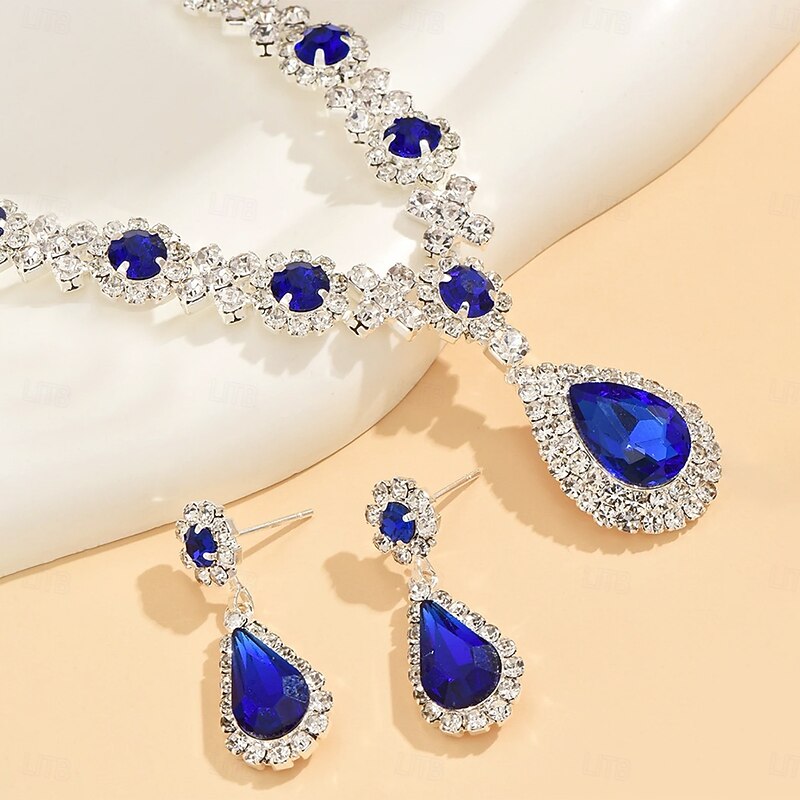 Bridal Jewelry Sets One-piece Suit Alloy 1 Bracelet Earrings Necklace Women's Elegant Fashion Luxury Cute Fancy Joy Round Jewelry Set For Party4