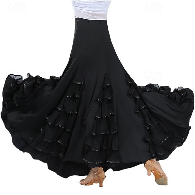 Elegant Mulberry Silk Dance Hall Waltz Long Skirt Unisize2