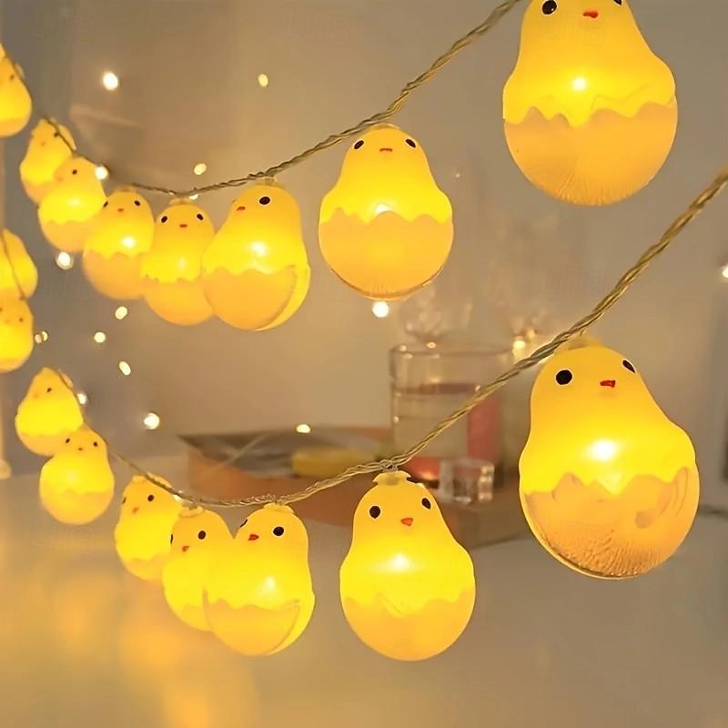 3M-20LED Easter Easter Easter Easter egg hatching chick light string AAA battery box power supply Easter party dinner festive atmosphere decoration light string