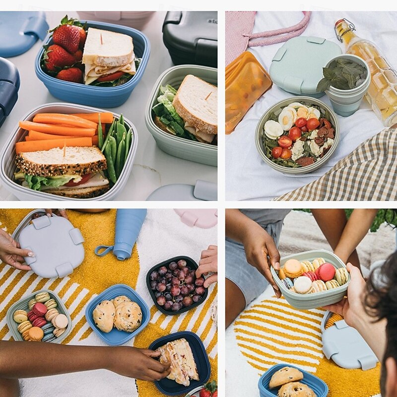 Collapsible Silicone Food Container & Travel Bowl Set - Leakproof, BPA-Free & Space Saving for Camping & Travel2