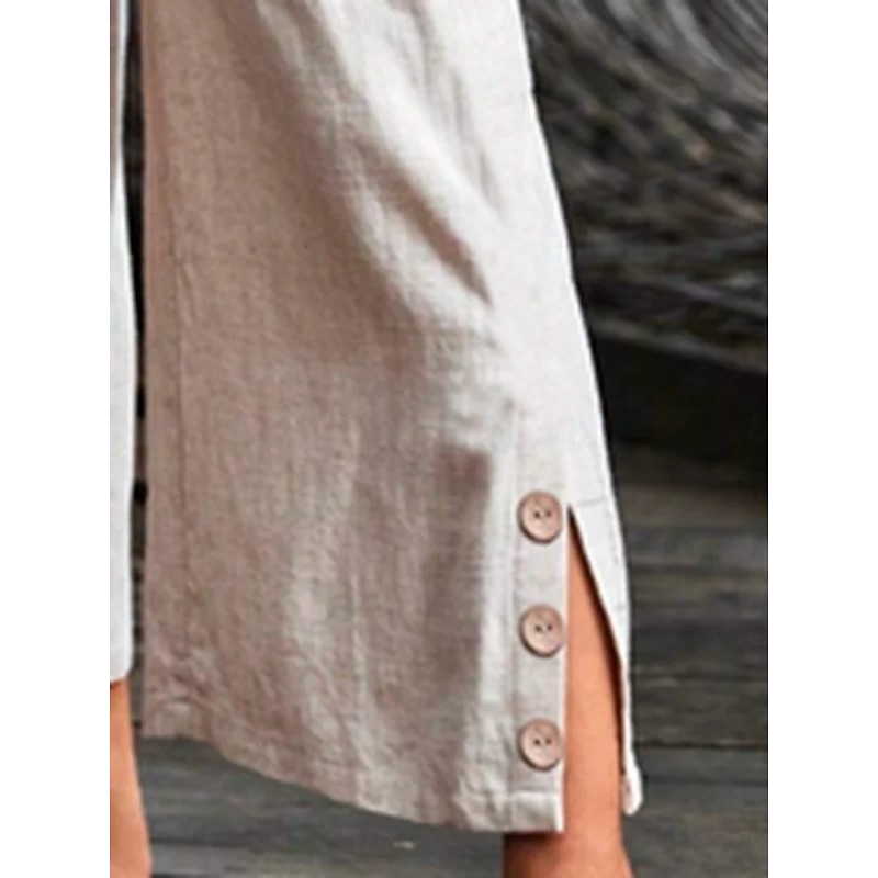 Women's Wide Leg Chinos Basic Full Length High Waist Plain High Cut Comfort Outdoor Micro-elastic Vacation Street Daily Apricot Summer Spring Regular Fit3