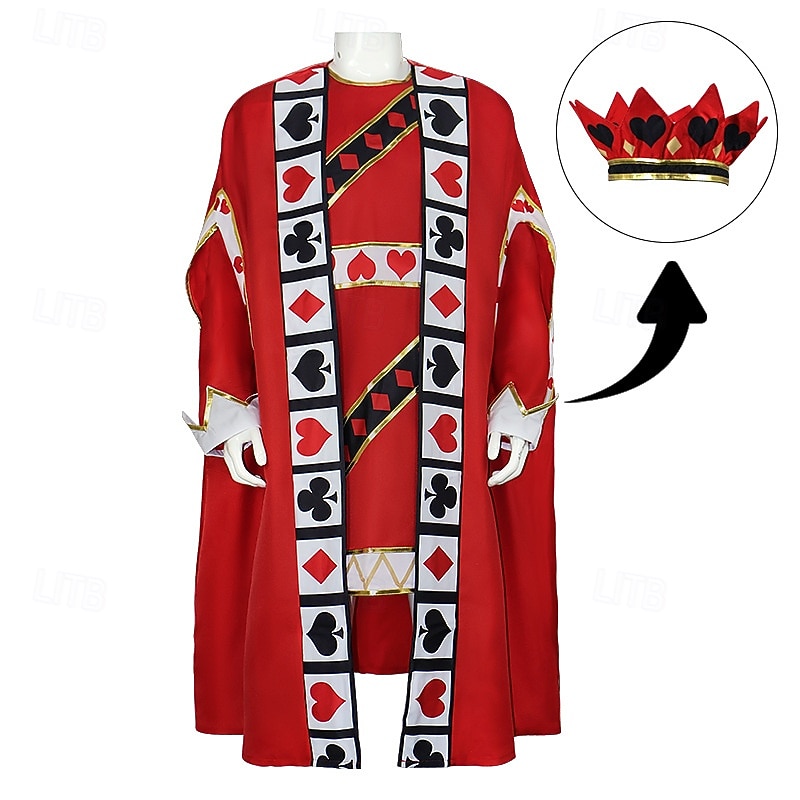 Alice in Wonderland Fairy Tale King of Hearts Cosplay Costume Outfits Cosplay Movie Cosplay for Men's Adults' Masquerade Performance Event / Party3
