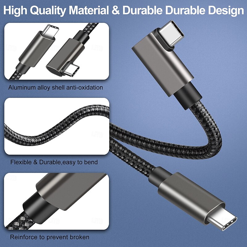 VR Link Cable 3m Compatible with Quest2/Pico 4 Accessories and PC/Steam VR High Speed PC Data Transfer USB 3.0 to USB C Cable for VR Headset and Gaming PC3