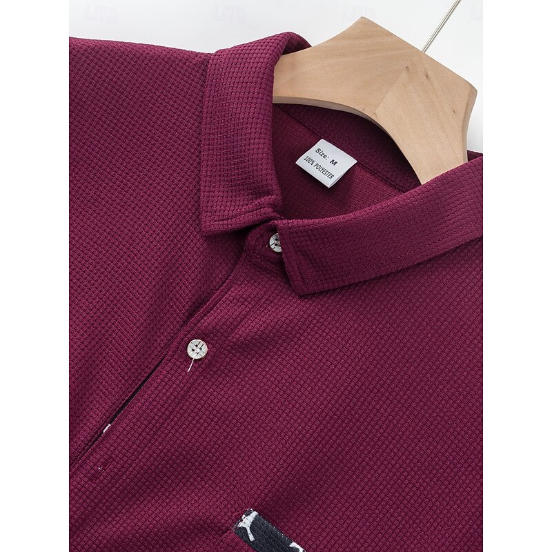 Men's Shirt Summer Shirt Casual Shirt Beach Shirt Button Up Shirt Black White Wine khaki Army Green Short Sleeve Plain Printed Lapel Vacation Hawaiian Printing Clothing Apparel Polyester Fashion3