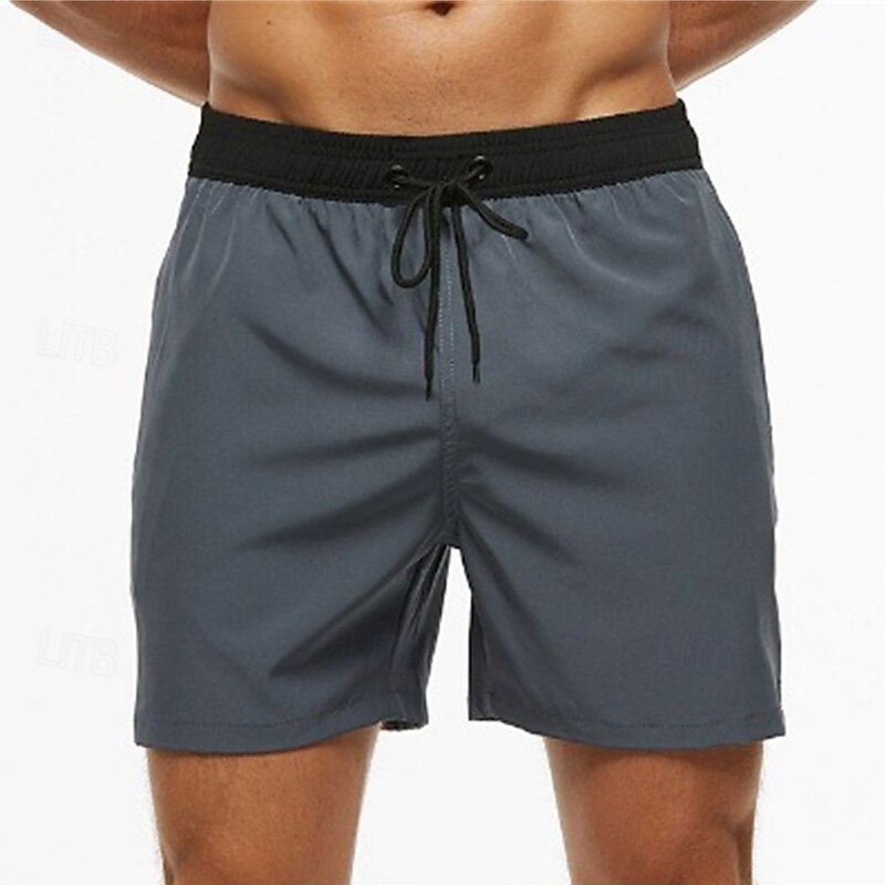 Men's Active Shorts Sweat Shorts Shorts Summer Shorts Pocket Drawstring Elastic Waist Plain Comfort Short Sports Outdoor Daily Going out Fashion Casual Lake blue Wine Micro-elastic3