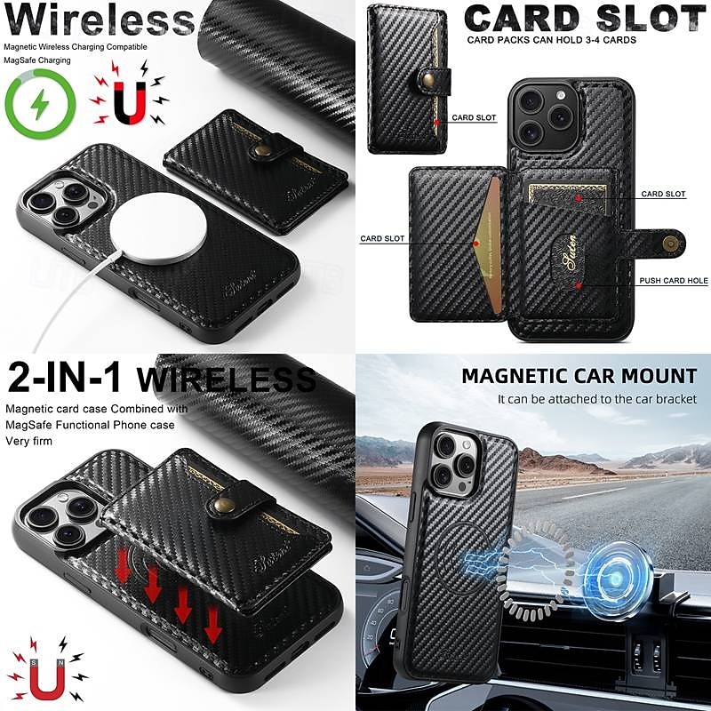 Phone Case For iPhone 16 15 14 Pro Max Plus 13 12 Pro Max Back Cover with Stand Holder Magnetic Support Wireless Charging Retro TPU PC PU Leather - Main Image