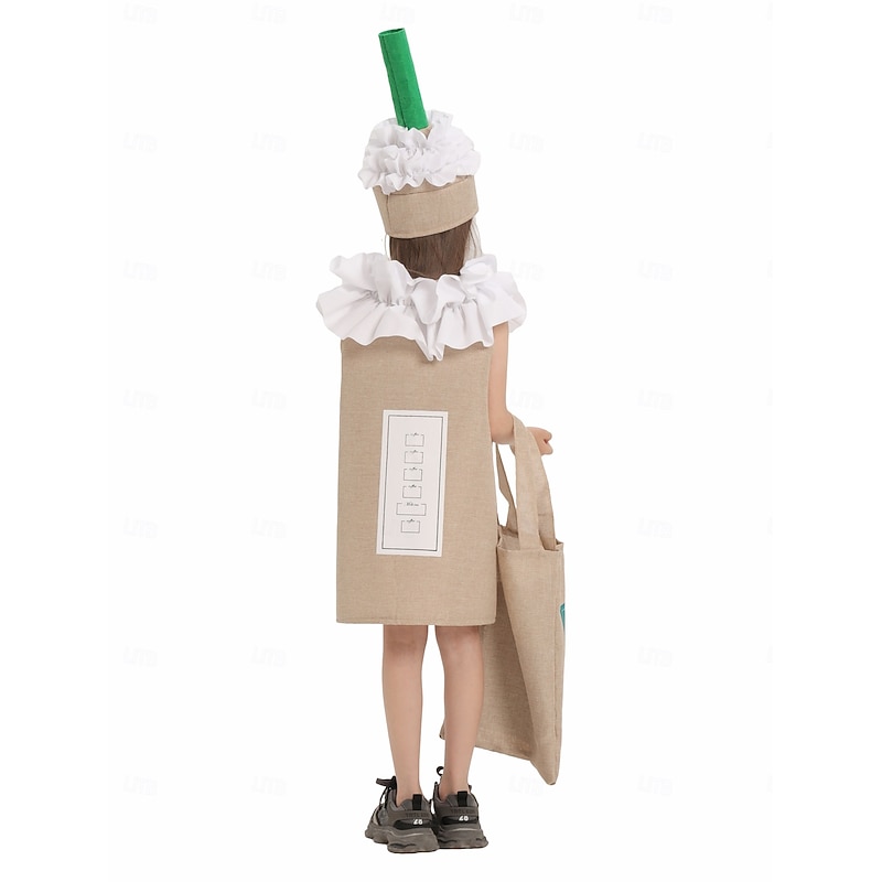 Coffee Halloween Cosplay Costume Outfits Funny Costumes Cosplay Kid's Boys' Girls' Halloween Carnival Mardi Gras Performance Party Easy Halloween Costumes Dress Up3