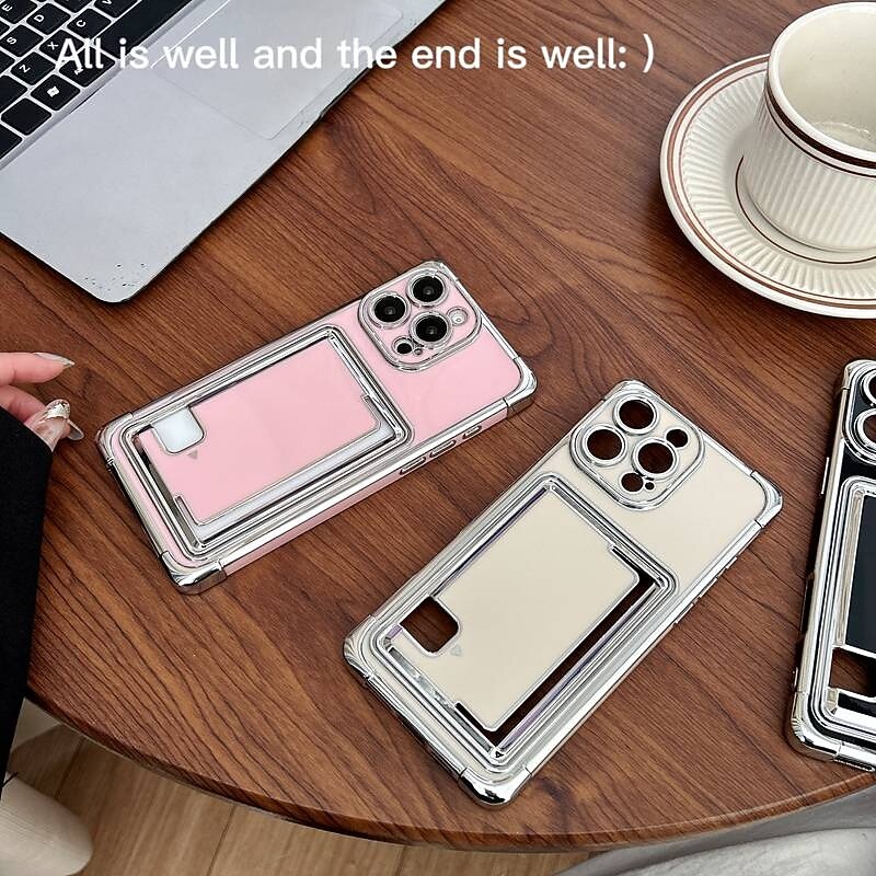 Phone Case For iPhone 16 15 14 Pro Max Plus 13 12 11 Pro Max Mini Back Cover Card Slot Shockproof Retro TPU3