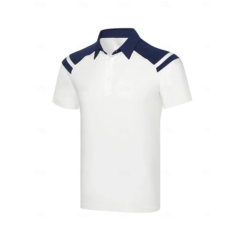 Men's Golf Polo Shirt White Navy Blue Grey Short Sleeve Top Golf Attire Clothes Outfits Wear Apparel3