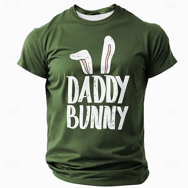 Easter Men's Rabbit Daddy T Shirt Short Sleeve T shirt 3D Print Crew Neck Shirt Designer Casual Party Holiday Black Blue Green Summer Spring Clothing Apparel S M L XL XXL XXXL2