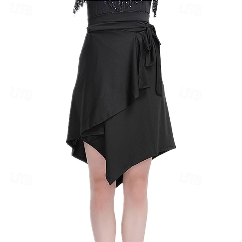 Women's Latin Salsa Tango Skating Dresses Scarf Dance Swing Rumba ChaCha Hall Costume3