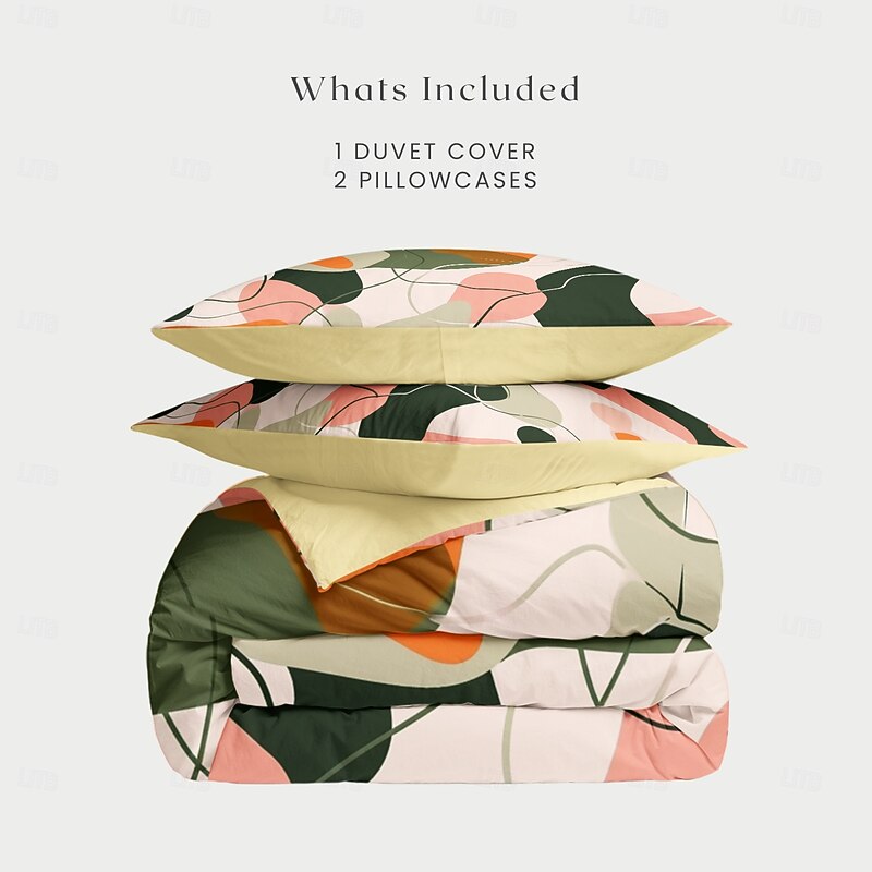 100% Cotton Duvet Cover Set Colorful Geometry Pattern Comforter Set Soft 3-Piece Luxury Bedding Set Home Decor Gift King Queen Full Sizehree Piece Set2