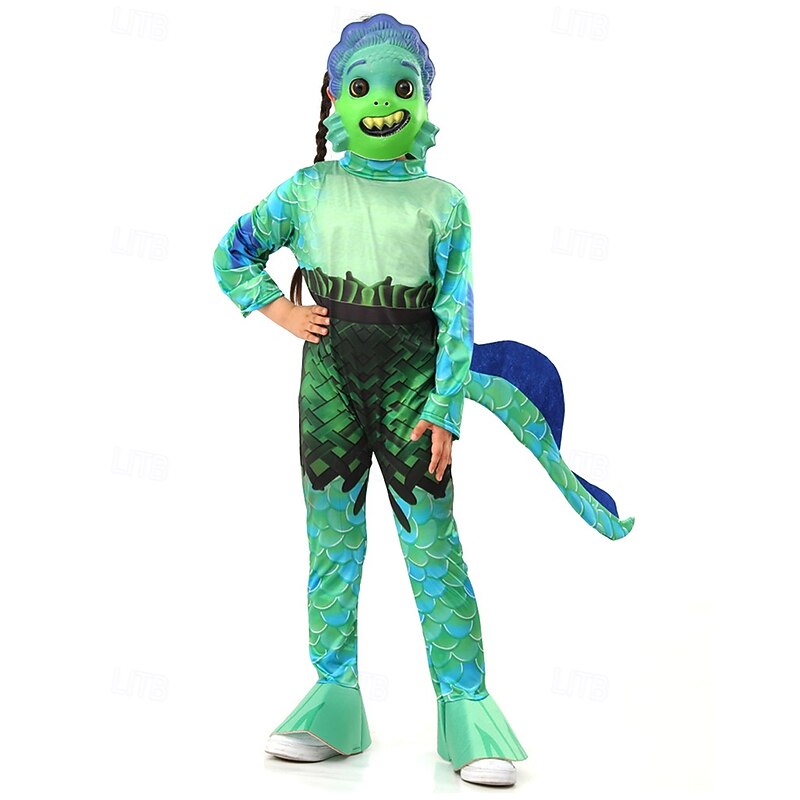 Luca  Cosplay Cosplay Costume Jumpsuit Cosplay Movie Cosplay for Boys Girls' Kid's Carnival Masquerade Event / Party Masquerade4